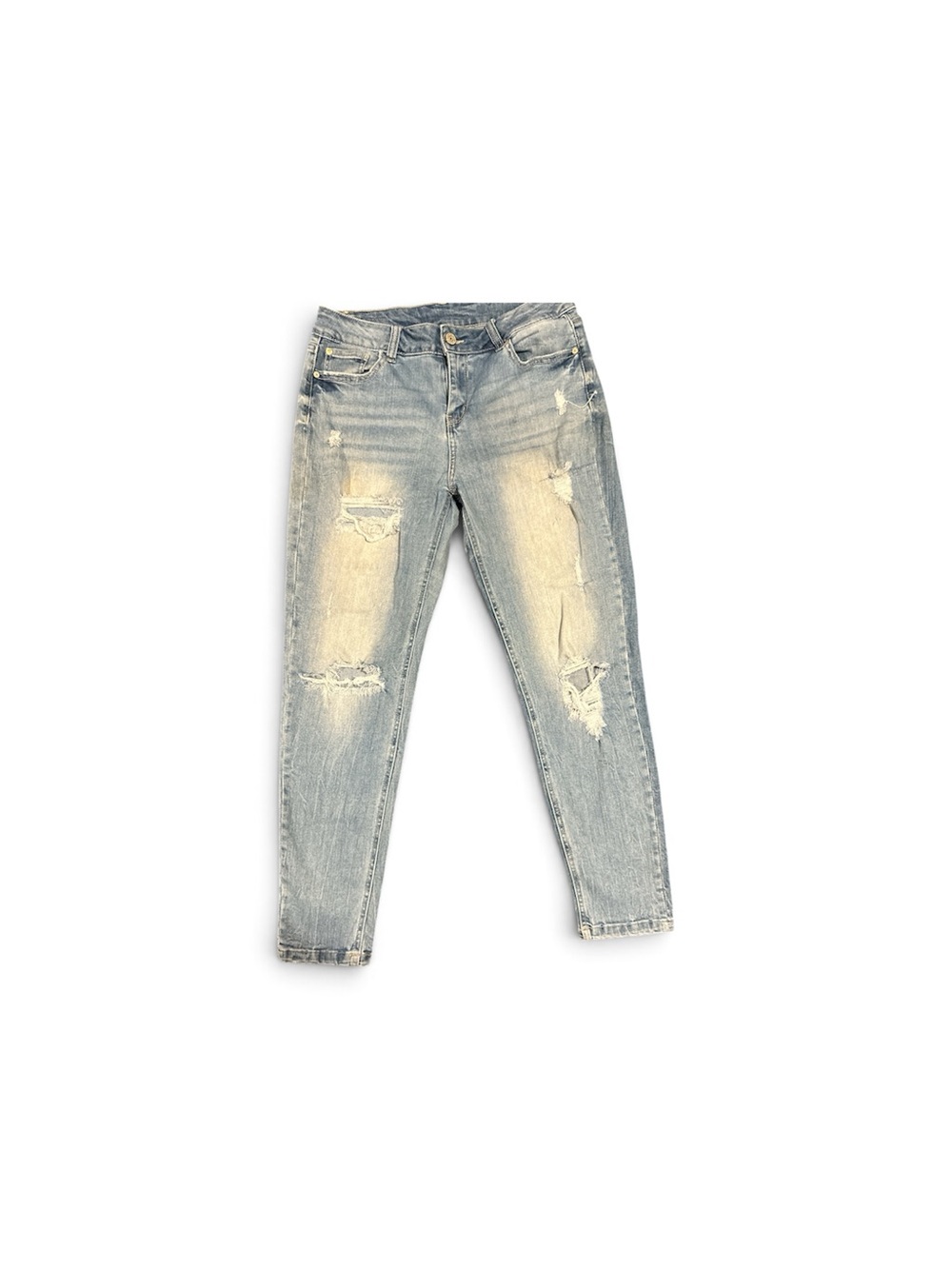 Distressed Light Blue Skinny Jeans - Women's